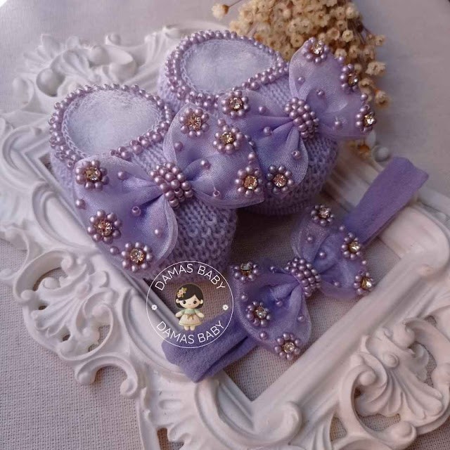 Marjorie Organza Flor Pérola Strass - Lilás