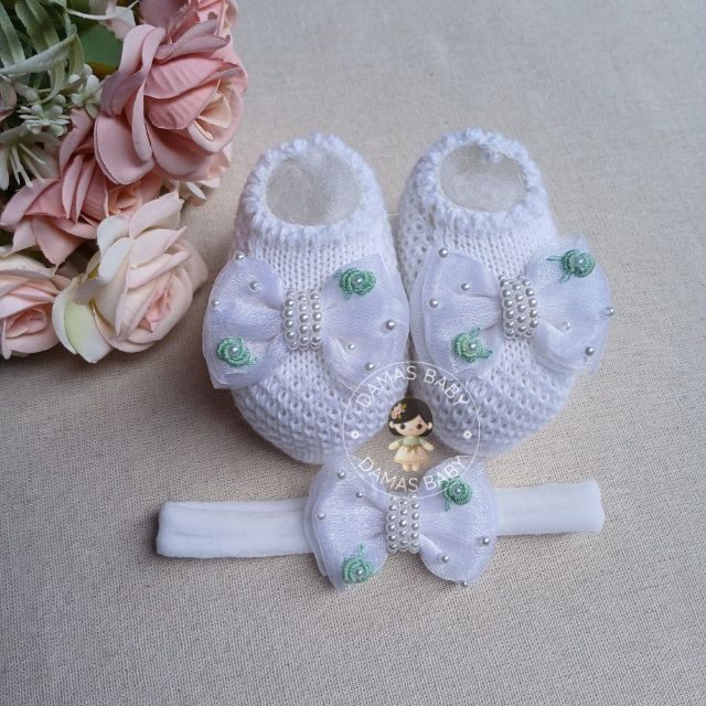 Aurora Rococó Duplo Organza - Branco c/ Verde Água