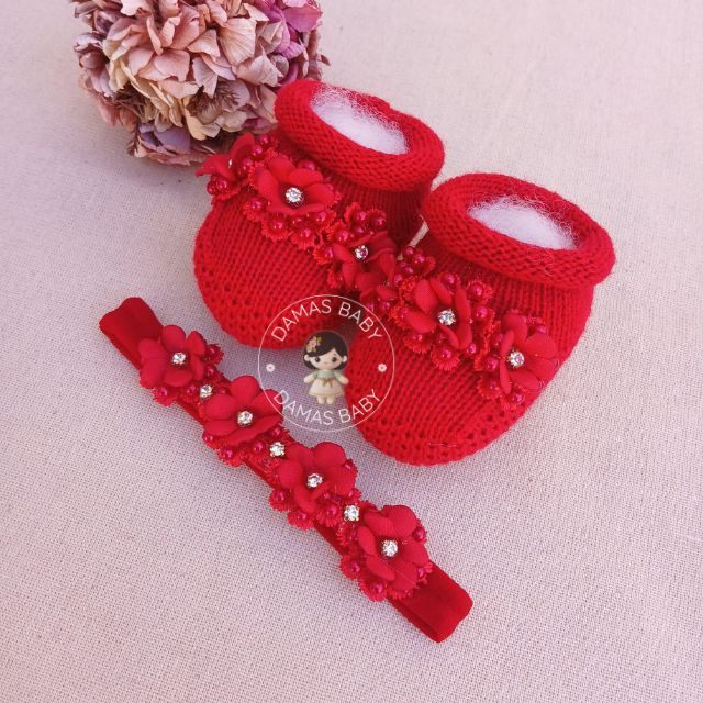 Yumi Flor Guipir Bordado - Vermelho
