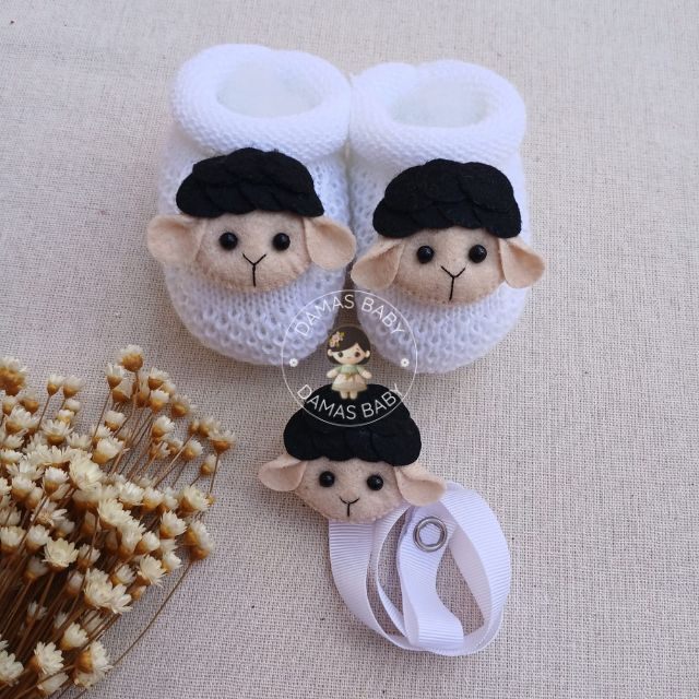 Ovelhinha Cabelinho Preto Bolinha - Branco