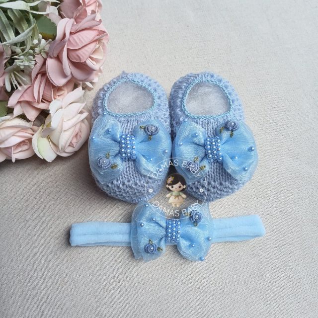 Aurora Rococó Duplo Organza - Azul Bebê