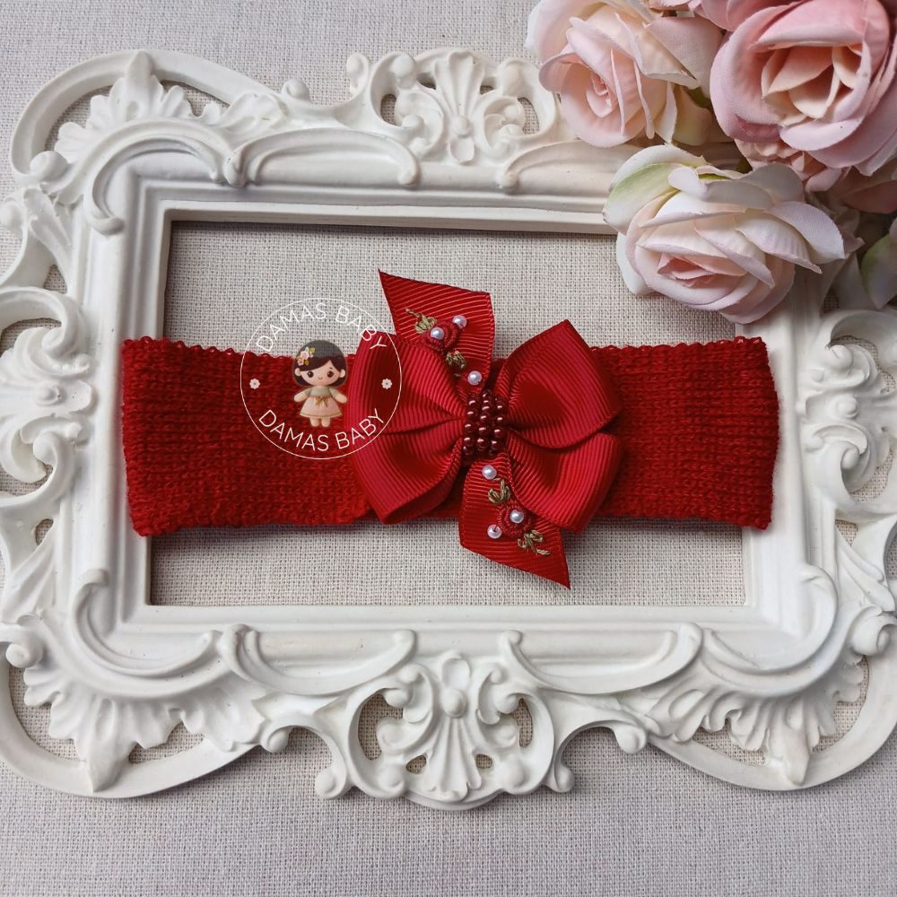 Faixa Zara Tricô Rococó Vermelho Escuro