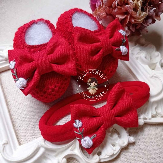 Sofia Linho Rococó Raminho - Vermelho c/ Branco
