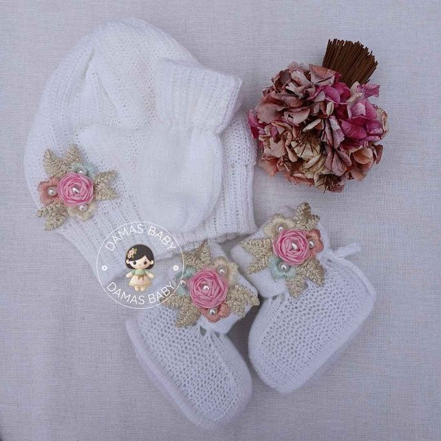 Fiorella Renda Floral c/ Flor - Branco c/ Rosa