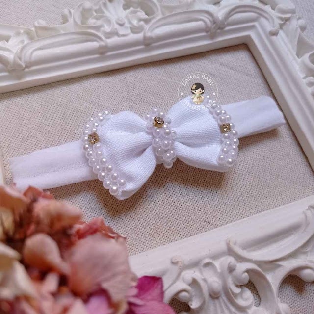 Faixa Isabelle Linho Pérola Strass - Branco