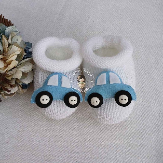 Carrinho Azul Bebê - Branco