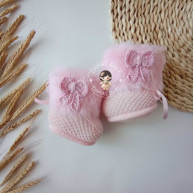 Botinhas Anne Laço Crochê - Rosa