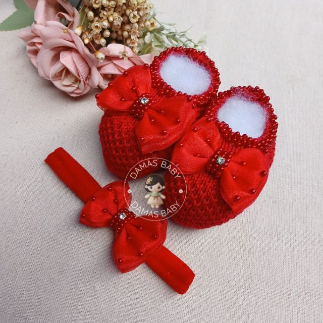 Lolita Organza Pérola Gota Strass - Vermelho Vivo